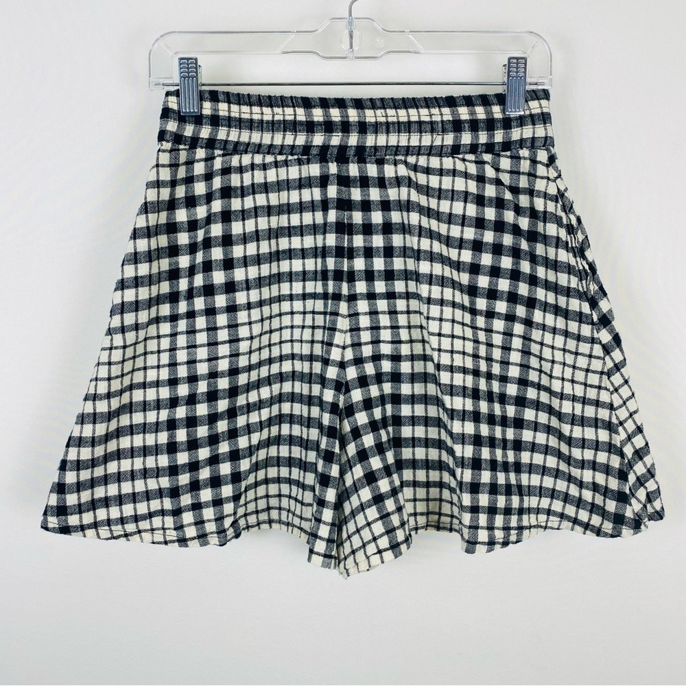 Zara Gingham Wide‎ Leg Pull On Cotton Shorts